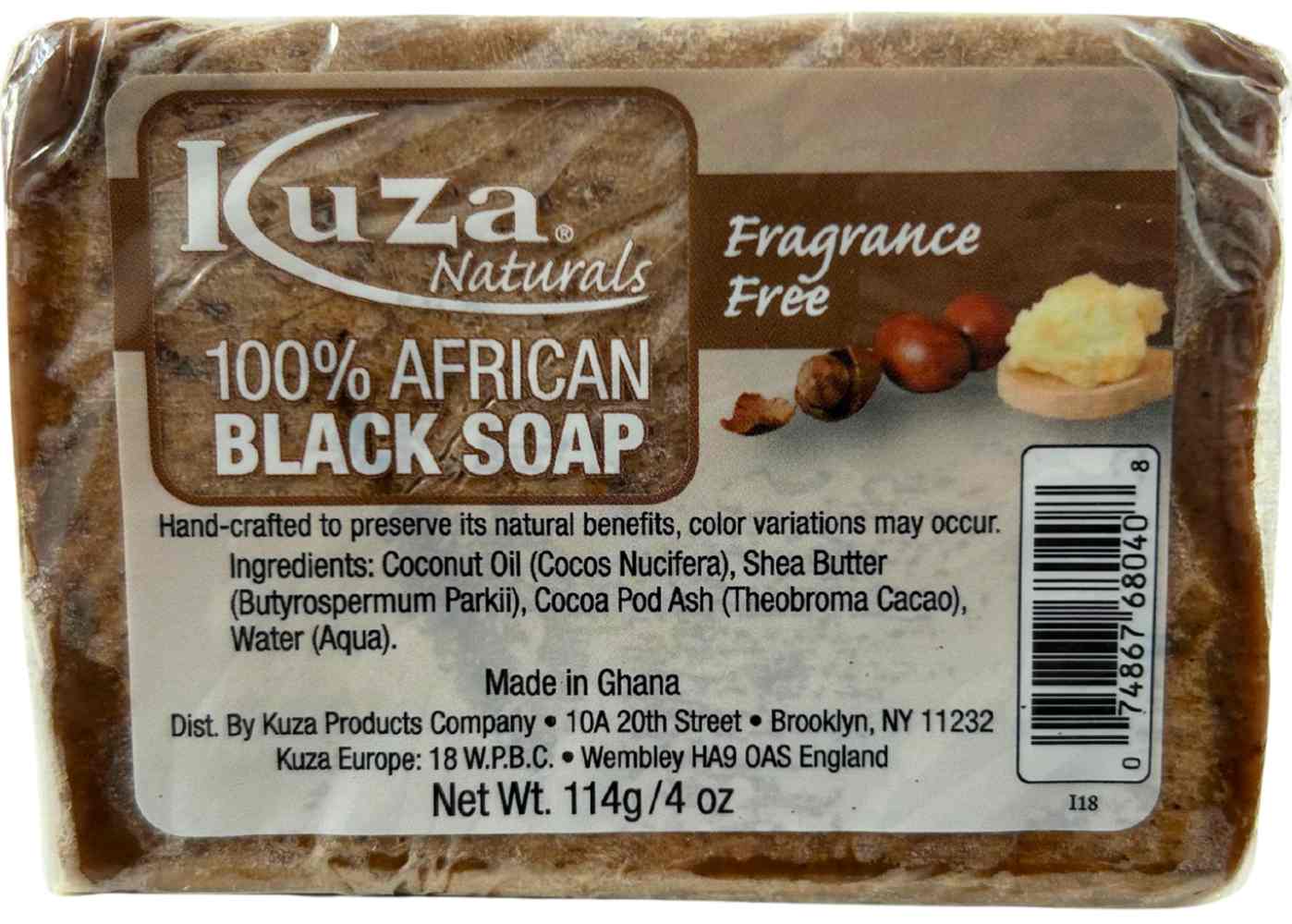 Kuza 100% African Black Soap 114 g